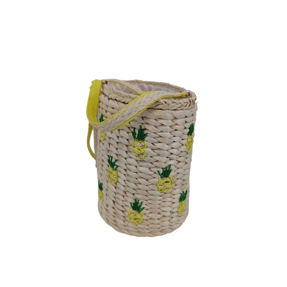 Rachel Ashwell Pineapple Handbag Rattan/Jute Crossbody North South Purse New!